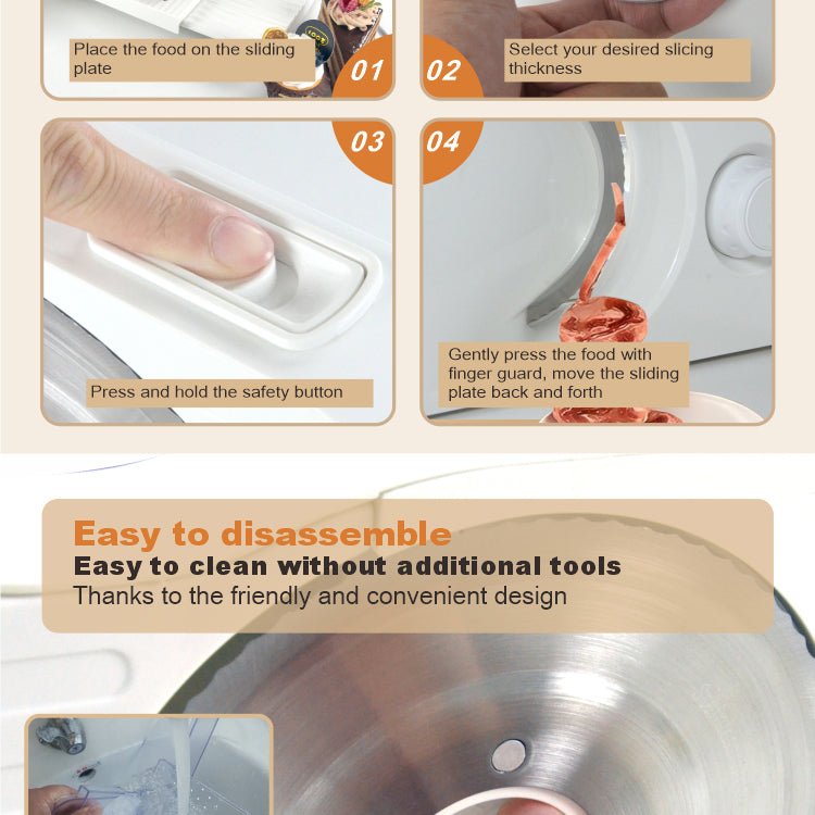 Household Electric Meat Slicer – One-Speed Control, Portable Design, Stainless Steel Blade