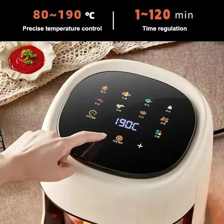 6L Digital Air Fryer with Glass Window and Touch Control