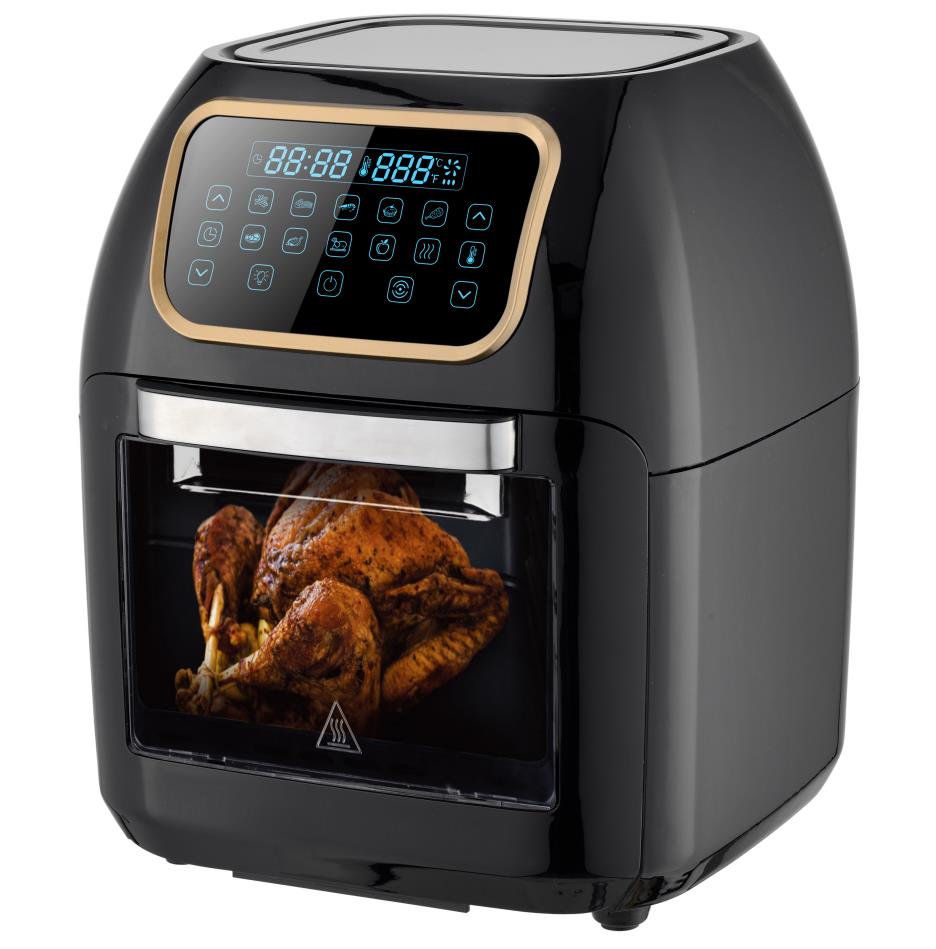 Large 12L Electric Air Fryer with Adjustable Thermostat and LCD Display