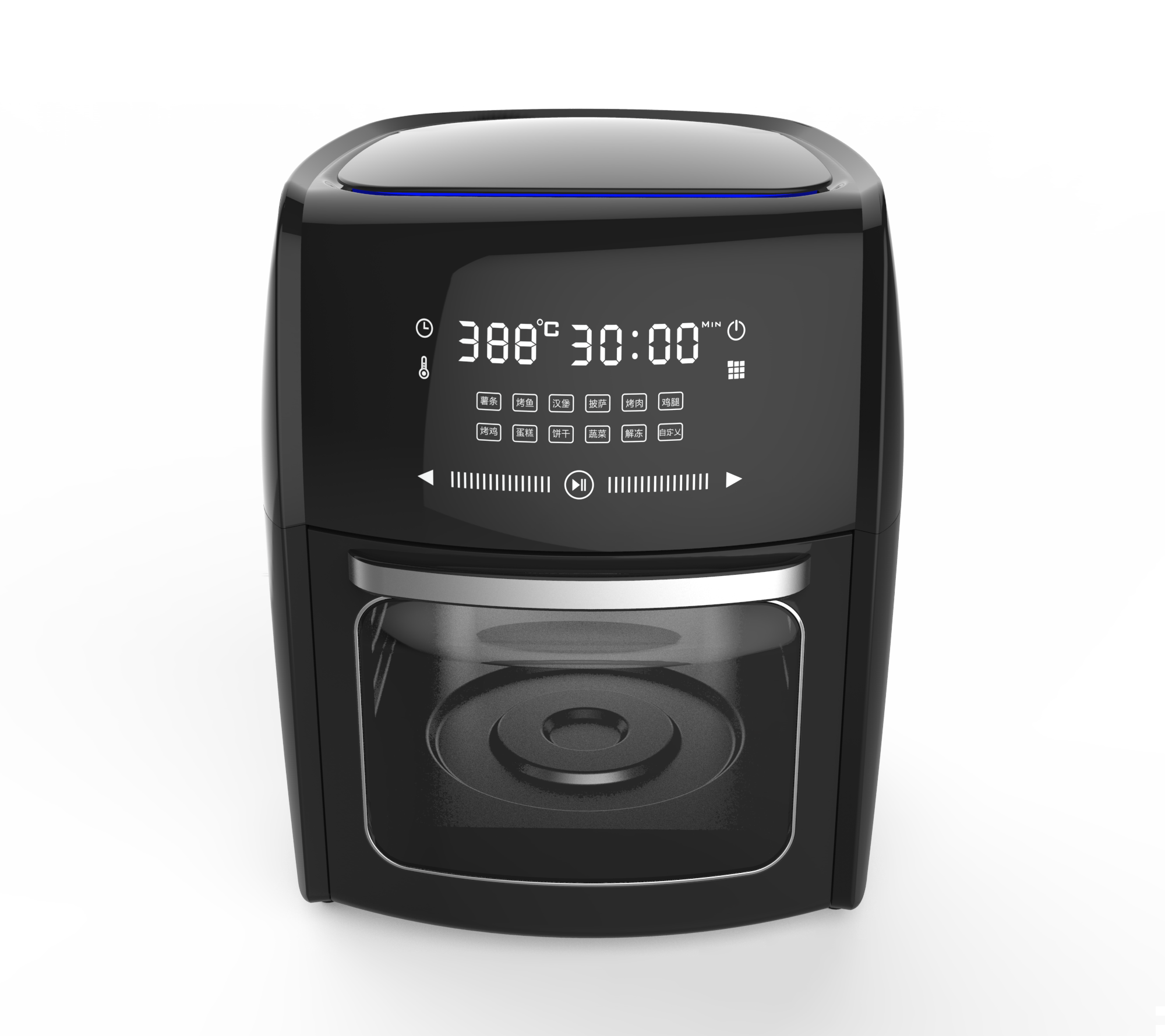 Large 12L Electric Air Fryer with Adjustable Thermostat and LCD Display
