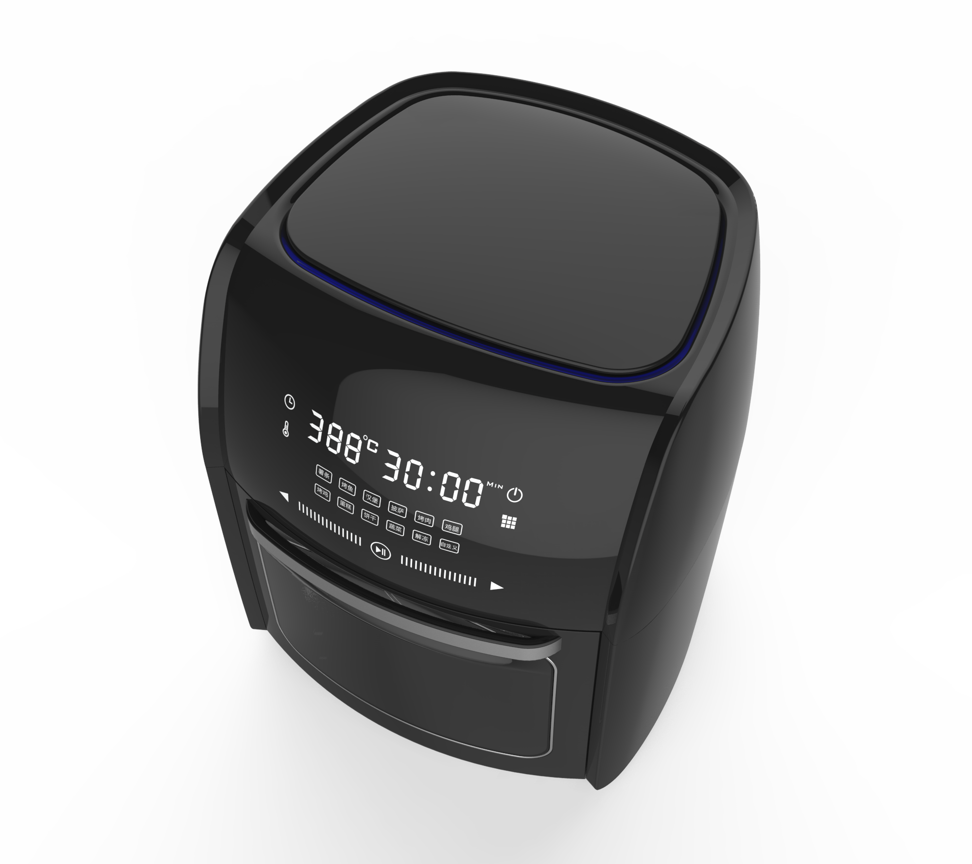 Large 12L Electric Air Fryer with Adjustable Thermostat and LCD Display