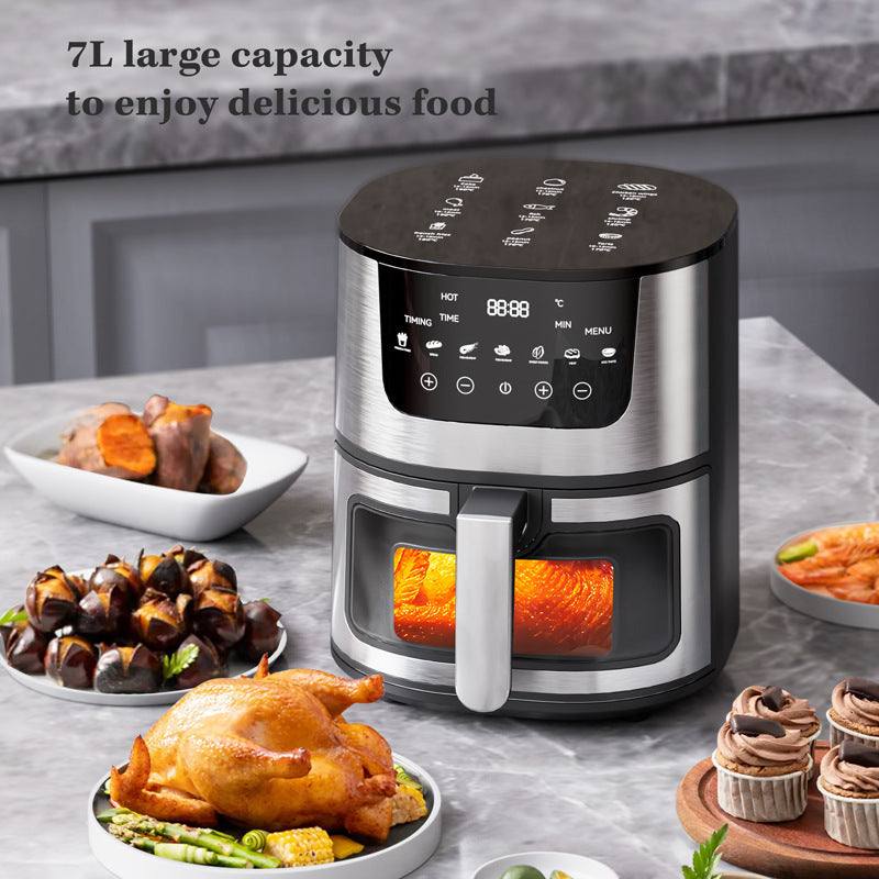 Multifunctional 7L Air Fryer Oven with Adjustable Thermostat and Non-Stick Basket