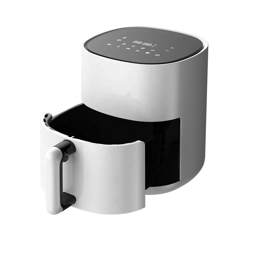 Digital 4.5L Air Fryer with Adjustable Thermostat and Removable Oil Container White