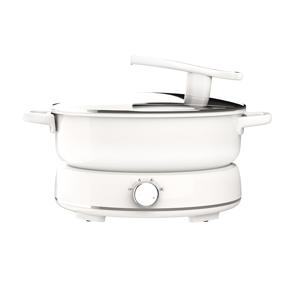 1800W Electric Dual Flavor Hot Pot 6L Multifunction Knob Control White