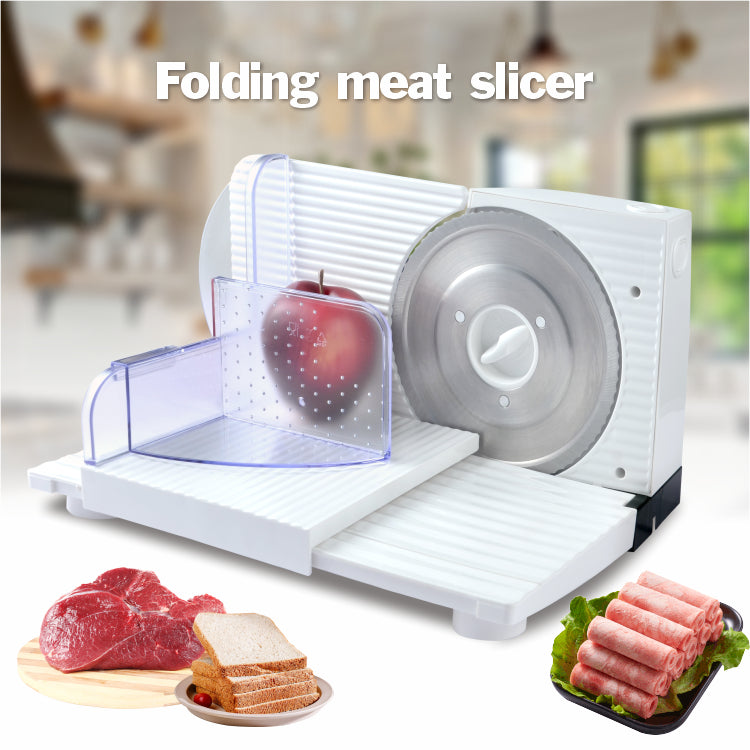 Household Electric Food Slicer with 150W Motor – Adjustable 0-15mm for Meat and Bread