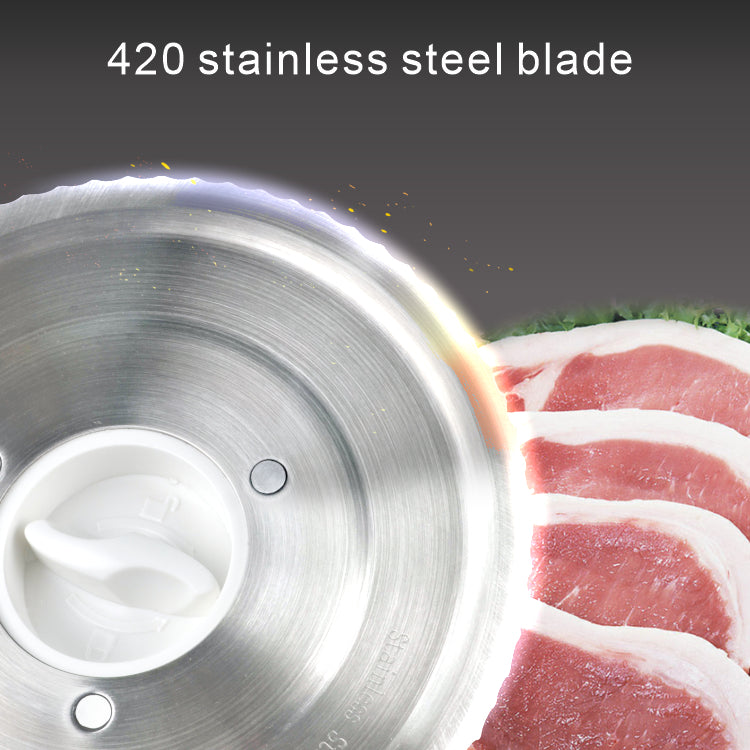 Household Electric Food Slicer with 150W Motor – Adjustable 0-15mm for Meat and Bread