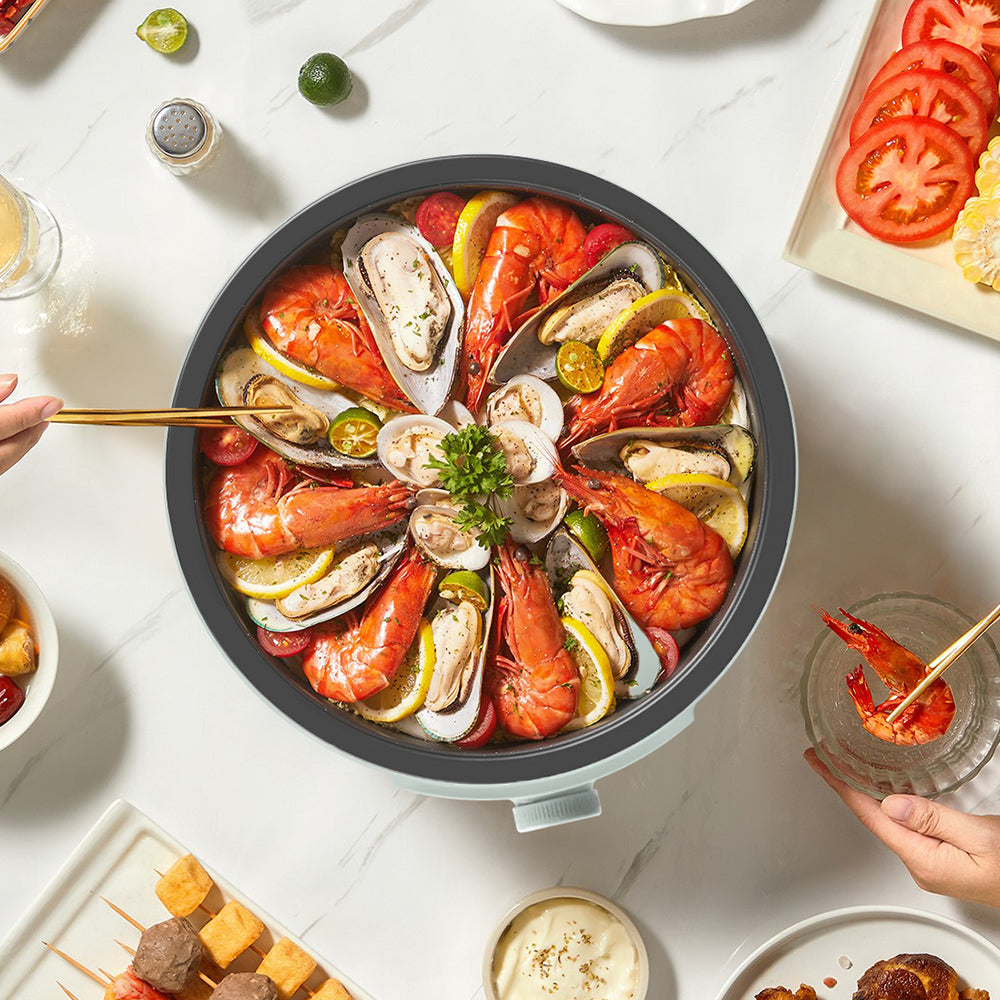 3L Portable Electric Skillet with Glass Lid and Mechanical Temperature Control