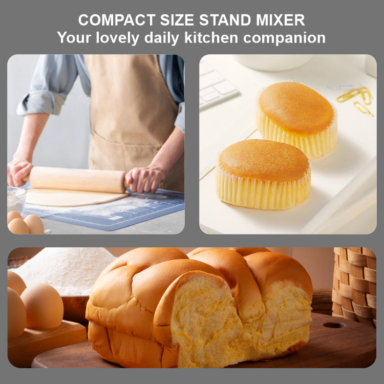 3.5L Electric Food Mixer with 5 Speeds and Stainless Steel Bowl for Household Baking