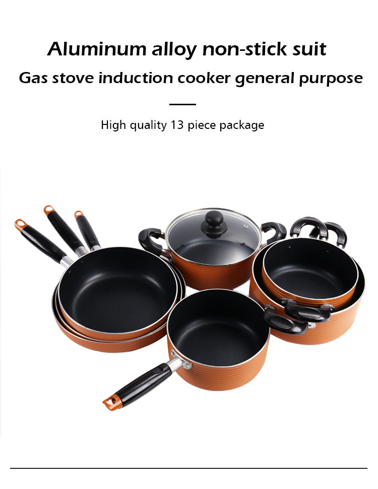 Kitchen Cookware Set 7-Piece Non-Stick Stainless Steel Ceramic