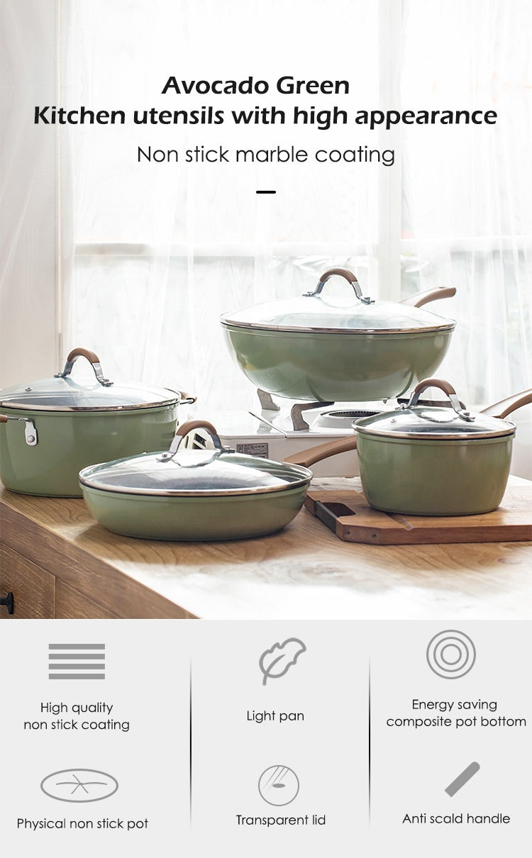 Contemporary Nonstick Stainless Steel Cookware Set Eco-Friendly Design