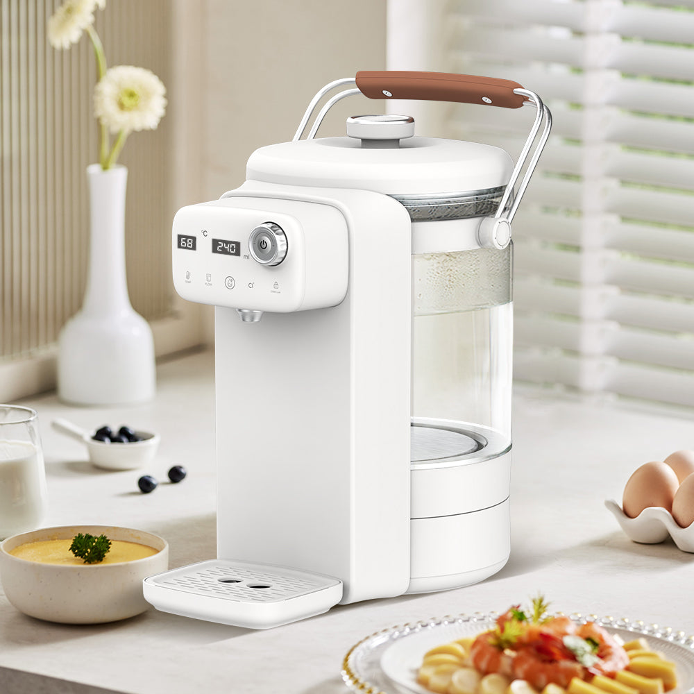 Digital 2.5L Electric Kettle with Auto Shut-Off and Boil-Dry Protection White