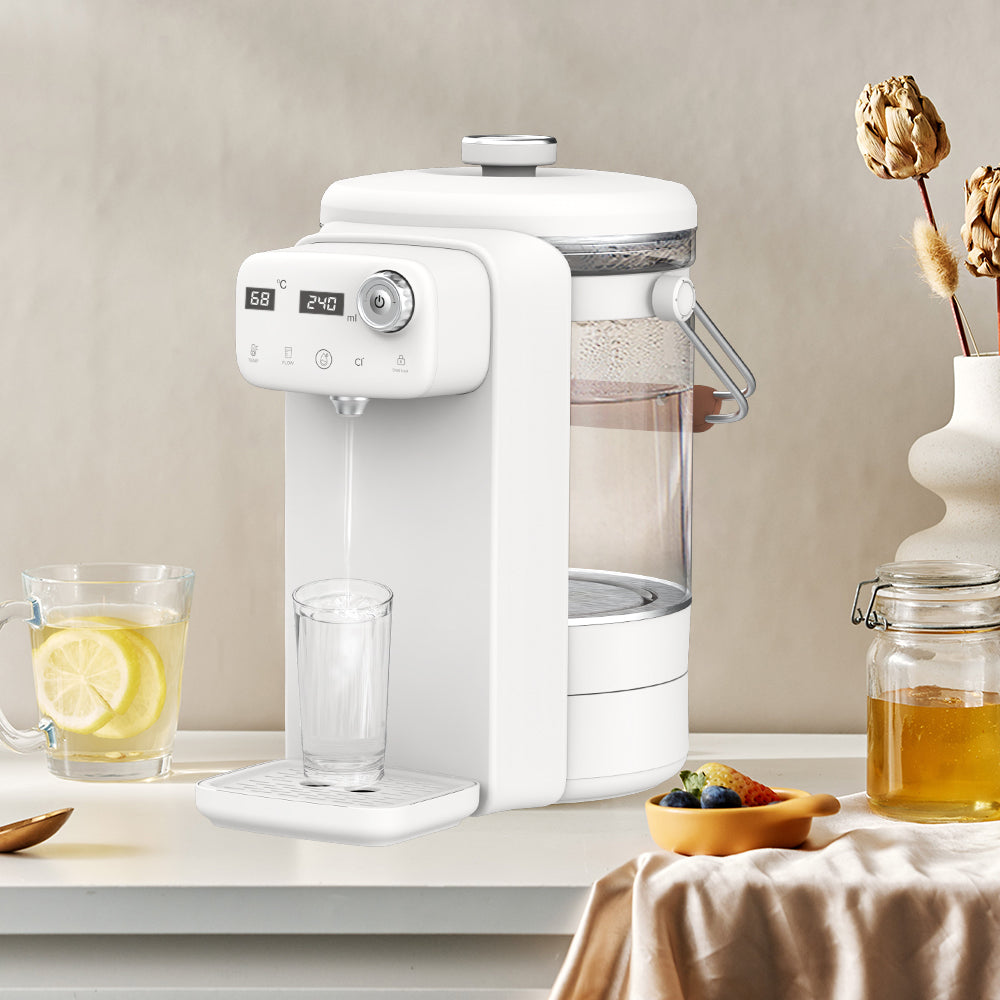 Digital 2.5L Electric Kettle with Auto Shut-Off and Boil-Dry Protection White