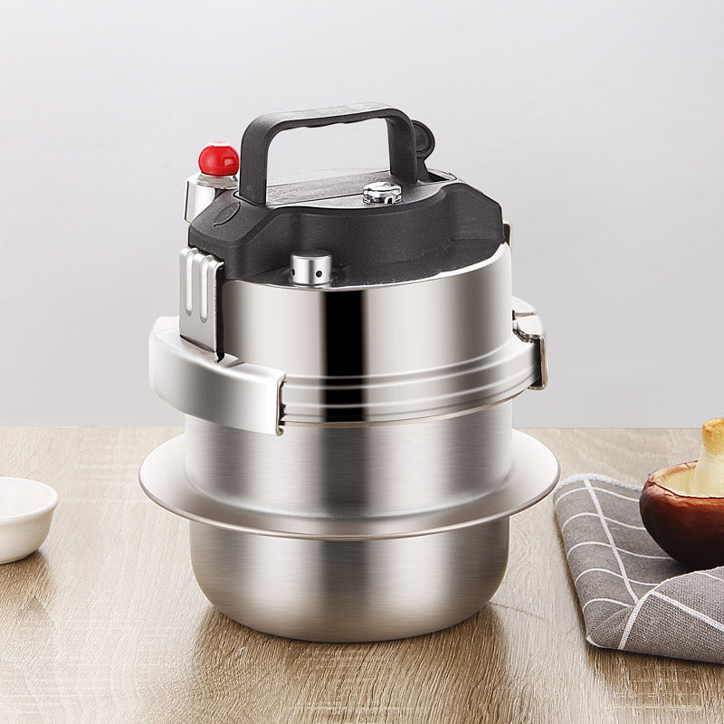 Compact Stainless Steel Pressure Cooker for Gas & Induction Stoves – Multi-Layer Base