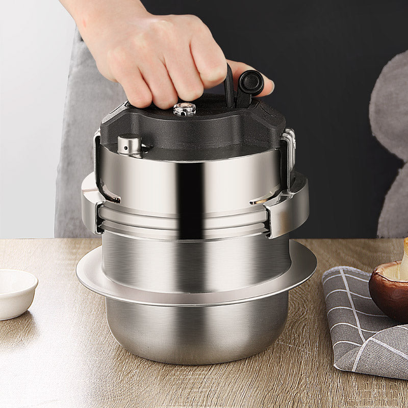 Compact Stainless Steel Pressure Cooker for Gas & Induction Stoves – Multi-Layer Base