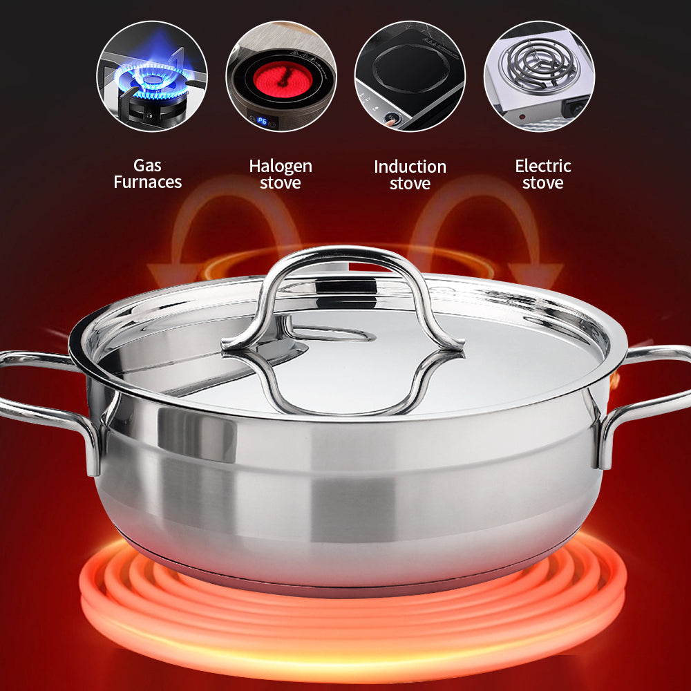 Stainless Steel 9-Piece Kitchen Cookware Set Nonstick Pots and Pans with Stainless Handles