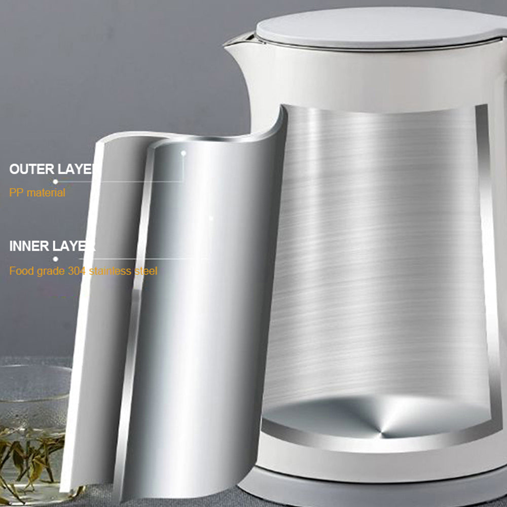 1.5L Cordless Electric Kettle with Digital Temperature Control and Stainless Steel Tank White