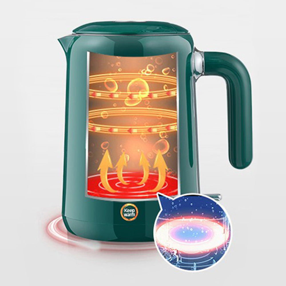 Cordless Electric Kettle 1.5L Double-Layer Stainless Steel Keep Warm Low Noise