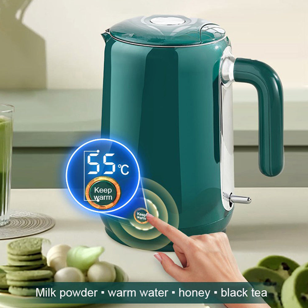 Cordless Electric Kettle 1.5L Double-Layer Stainless Steel Keep Warm Low Noise