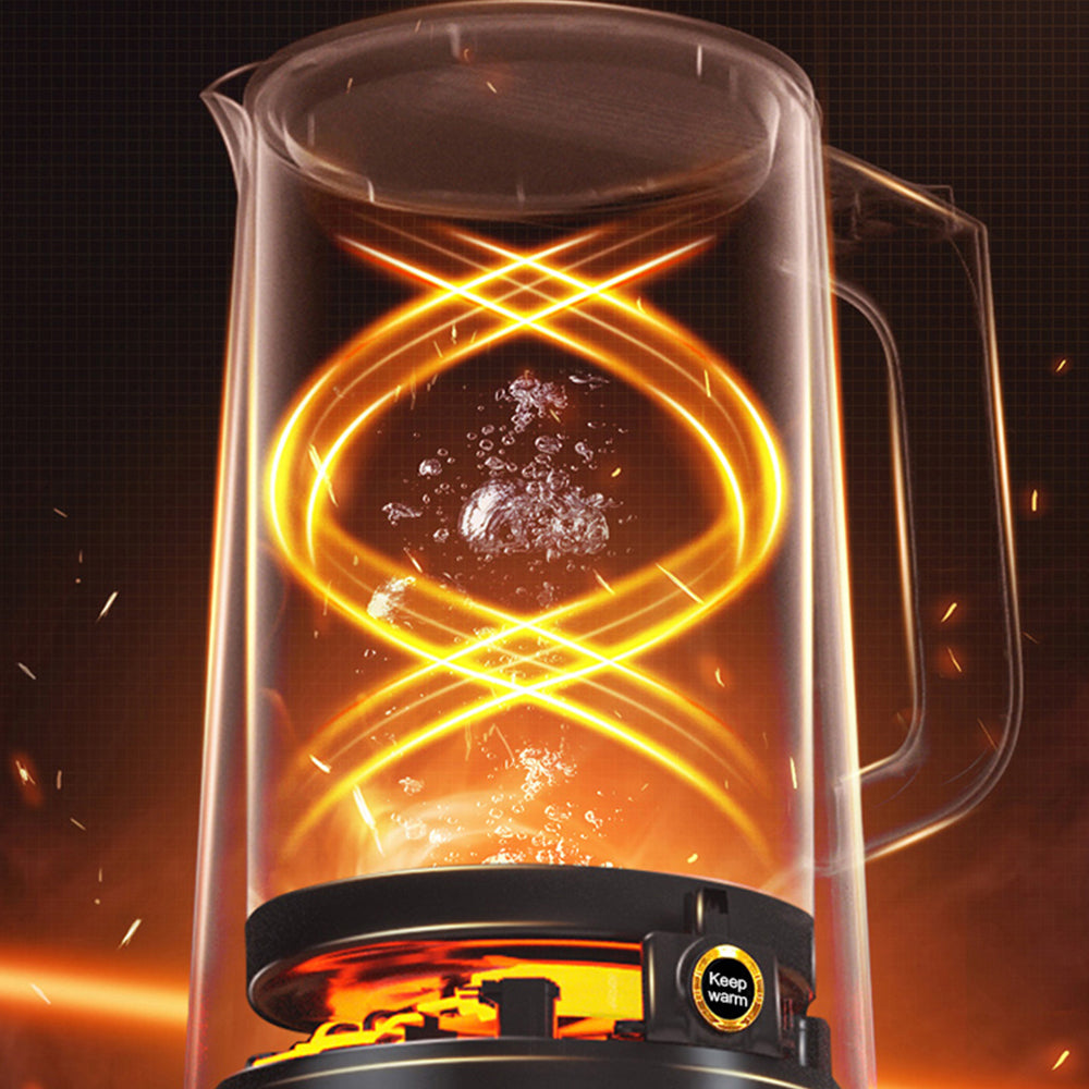 Cordless 1.7L Electric Kettle with Boil-Dry Protection and Keep Warm Function Black