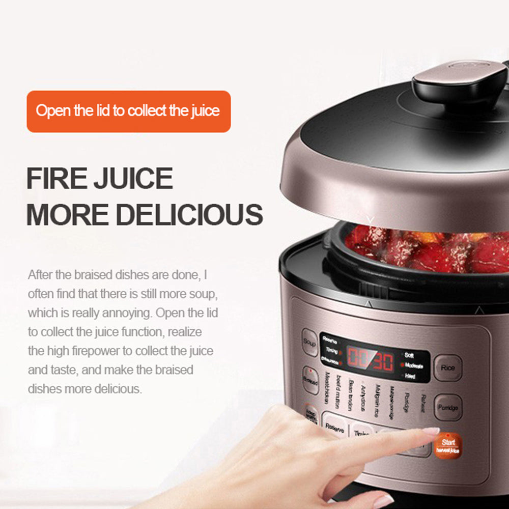 5L Electric Pressure Rice Cooker with LED Display and Preset Cooking Functions