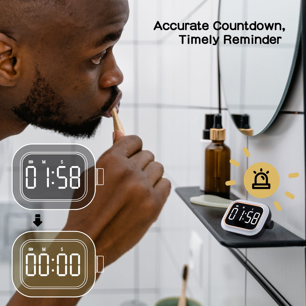 Digital Countdown Kitchen Timer Mini Knob Control Large LED Screen Loud Alert