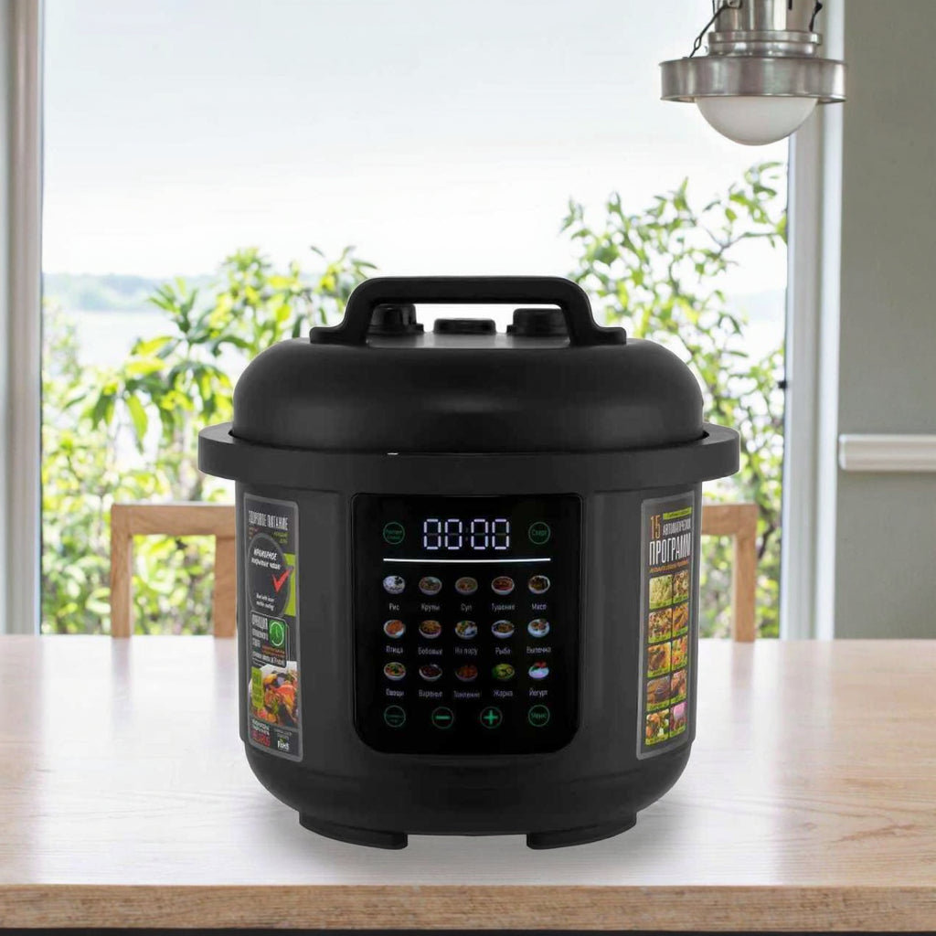 Corded 5L Electric Multi-Use Pressure Cooker with Digital Controls and Stainless Steel Inner Pot
