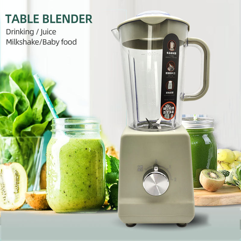 Portable 1000ML Kitchen Blender 300W 2-Speed Electric Smoothie & Juice Maker