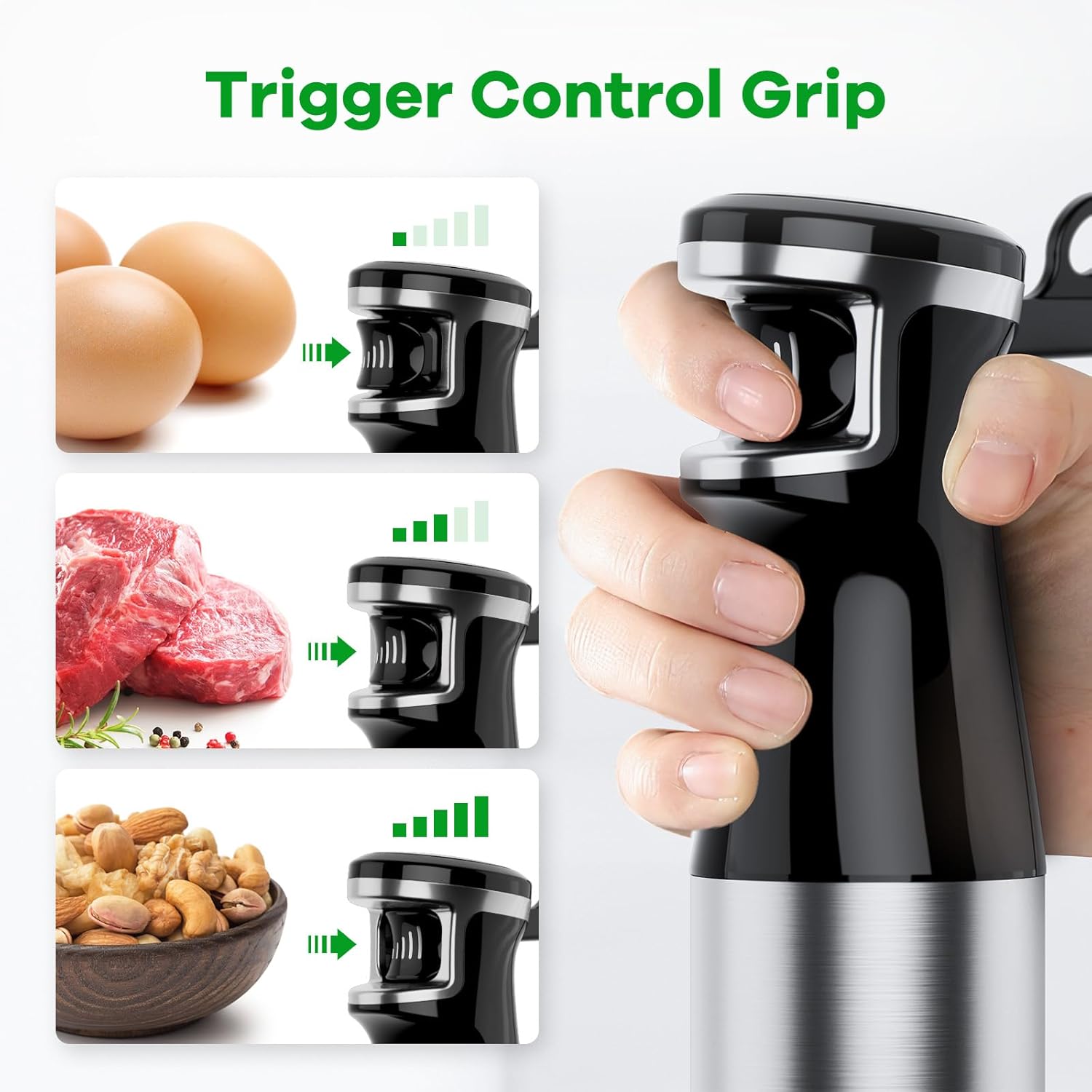 Corded Immersion Blender 1100W Handheld Stick with Stainless Steel Blade & 0.5L Container