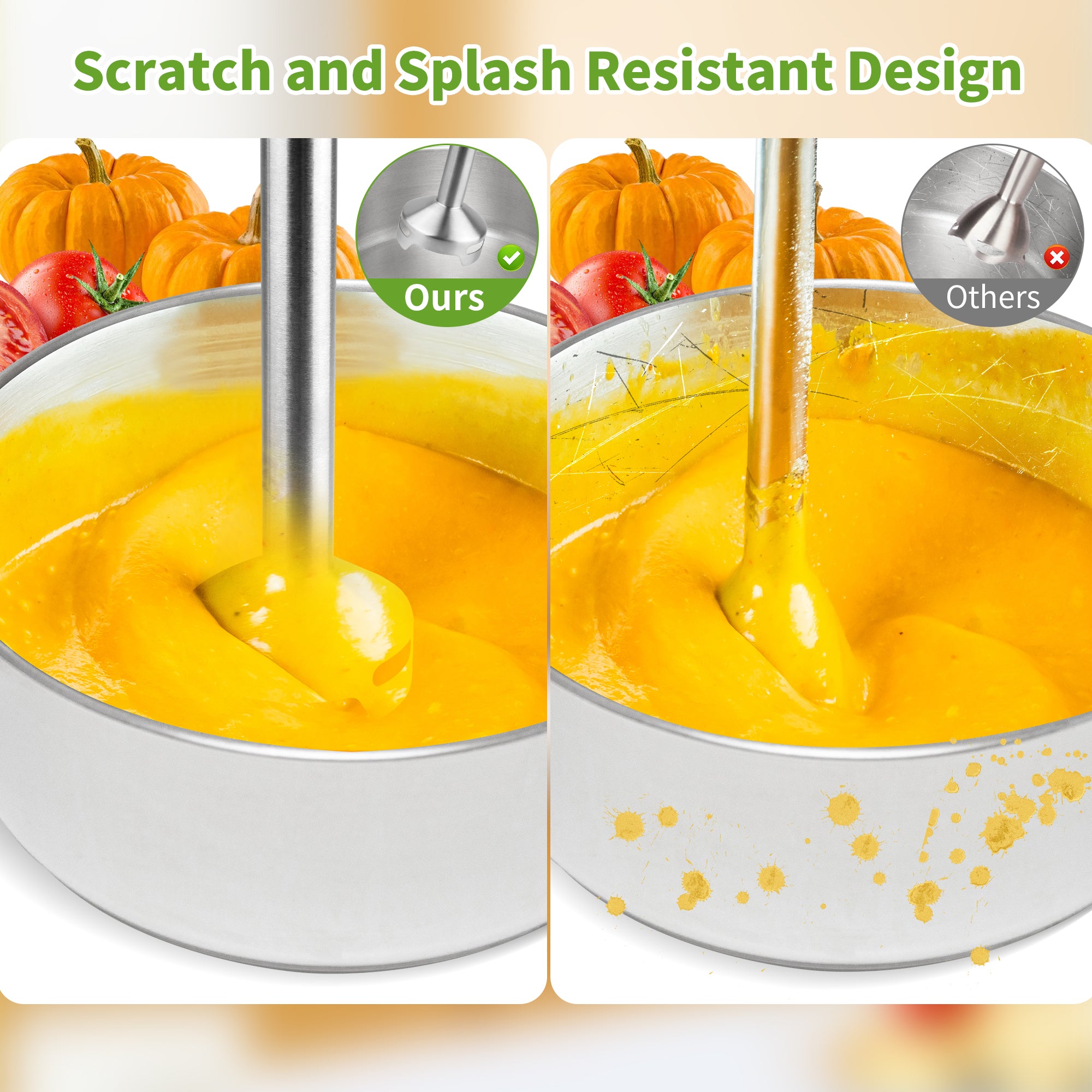 Cordless 3-in-1 Hand Blender 200W with Stainless Steel Blade, Whisk, Chopper & Beaker