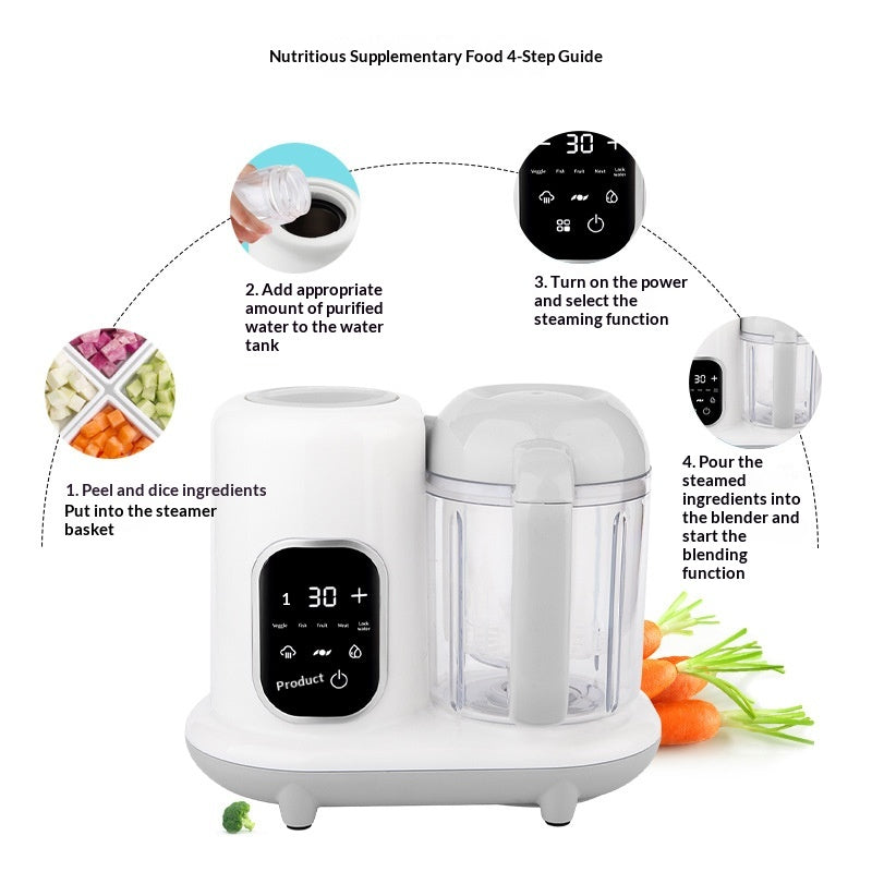 Electric Food Steamer & Blender with Autocook Function – Tritan & Stainless Steel, 220V