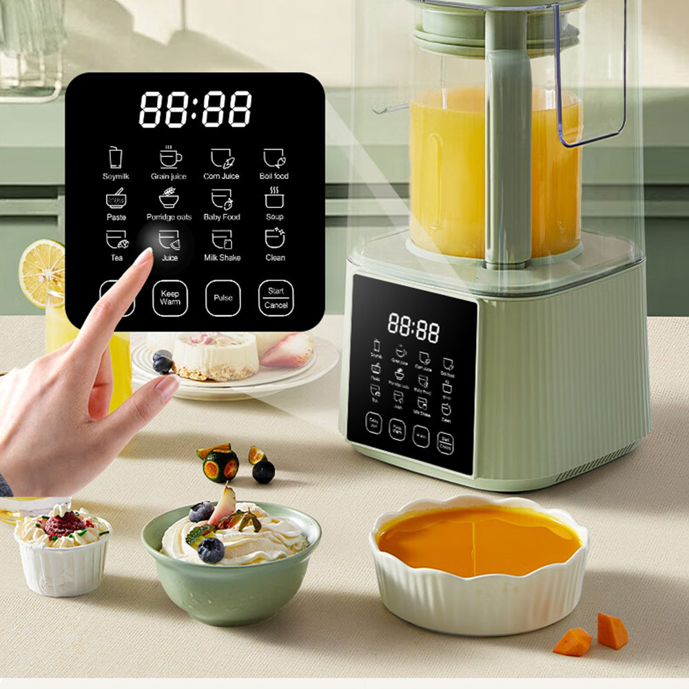 1.6L Electric Kitchen Blender with Heating, Low Noise & 5-Speed Control