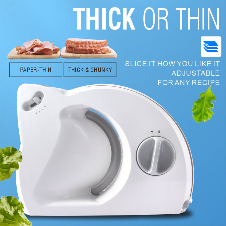Portable Electric Meat Slicer 150W with Adjustable Thickness and Low-Noise Operation