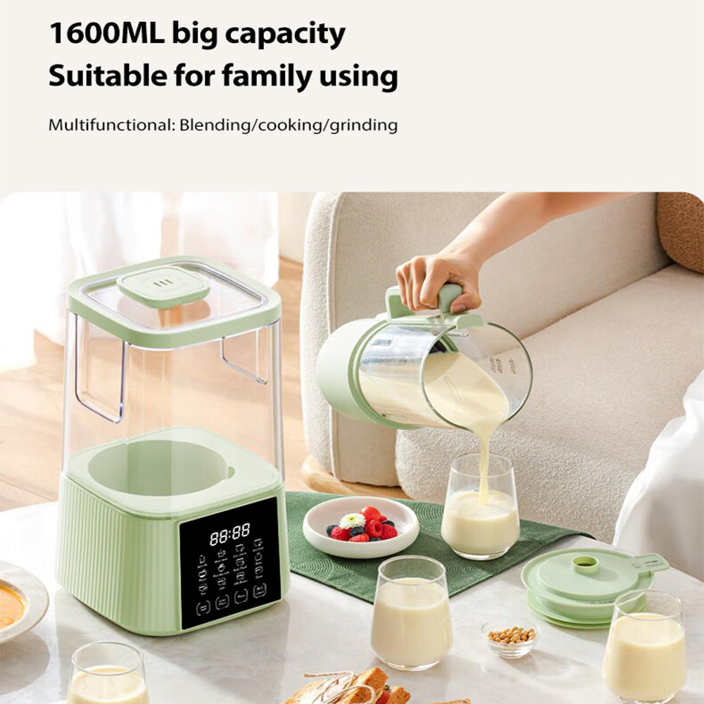1.6L Electric Kitchen Blender with Heating, Low Noise & 5-Speed Control
