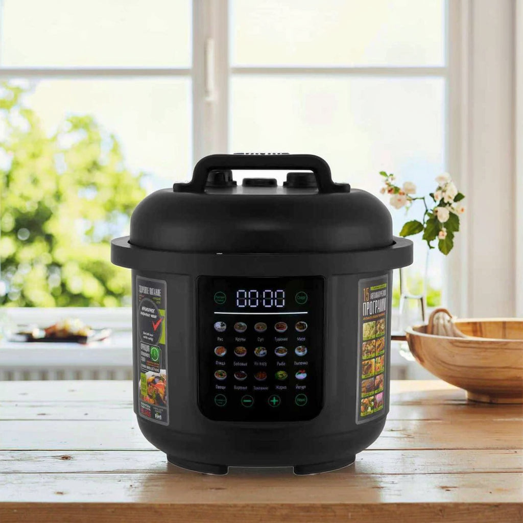 Corded 5L Electric Multi-Use Pressure Cooker with Digital Controls and Stainless Steel Inner Pot