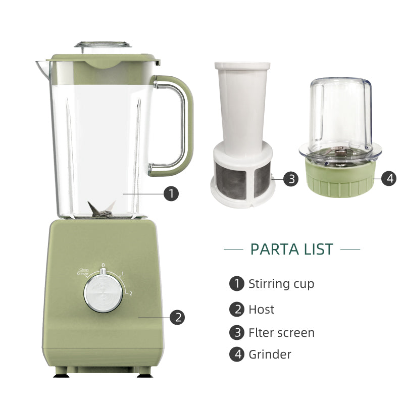 Portable 1000ML Kitchen Blender 300W 2-Speed Electric Smoothie & Juice Maker