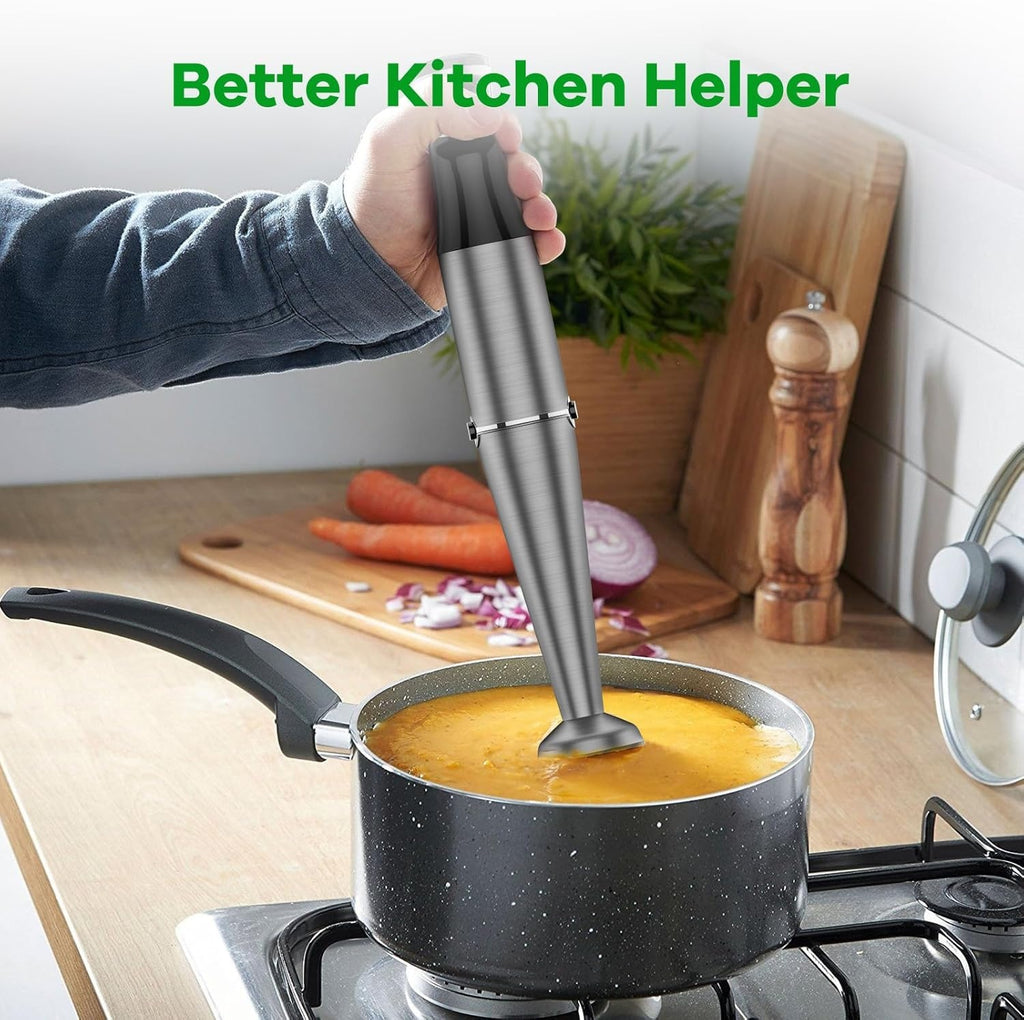 Corded Immersion Blender 1100W Handheld Stick with Stainless Steel Blade & 0.5L Container