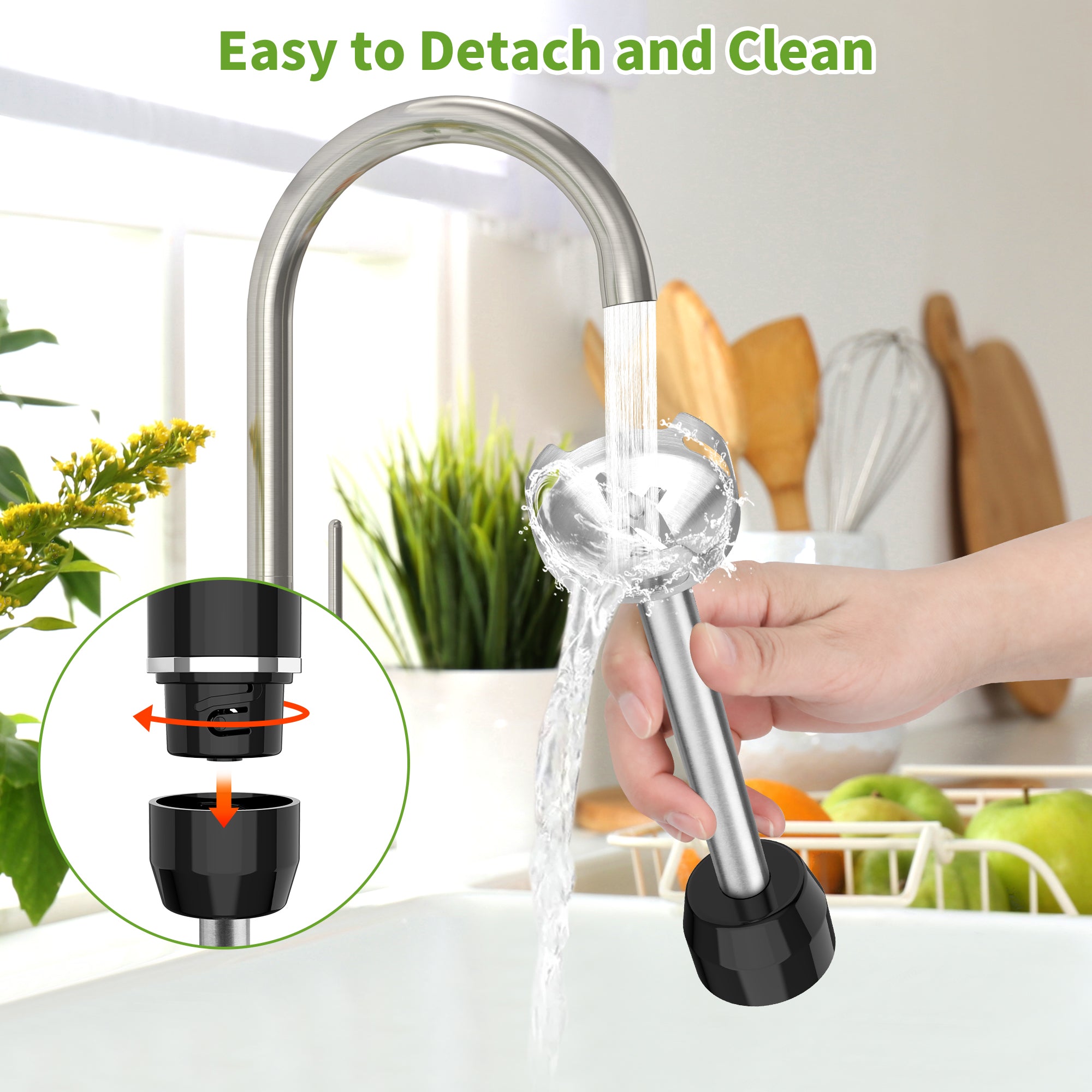 Cordless 3-in-1 Hand Blender 200W with Stainless Steel Blade, Whisk, Chopper & Beaker