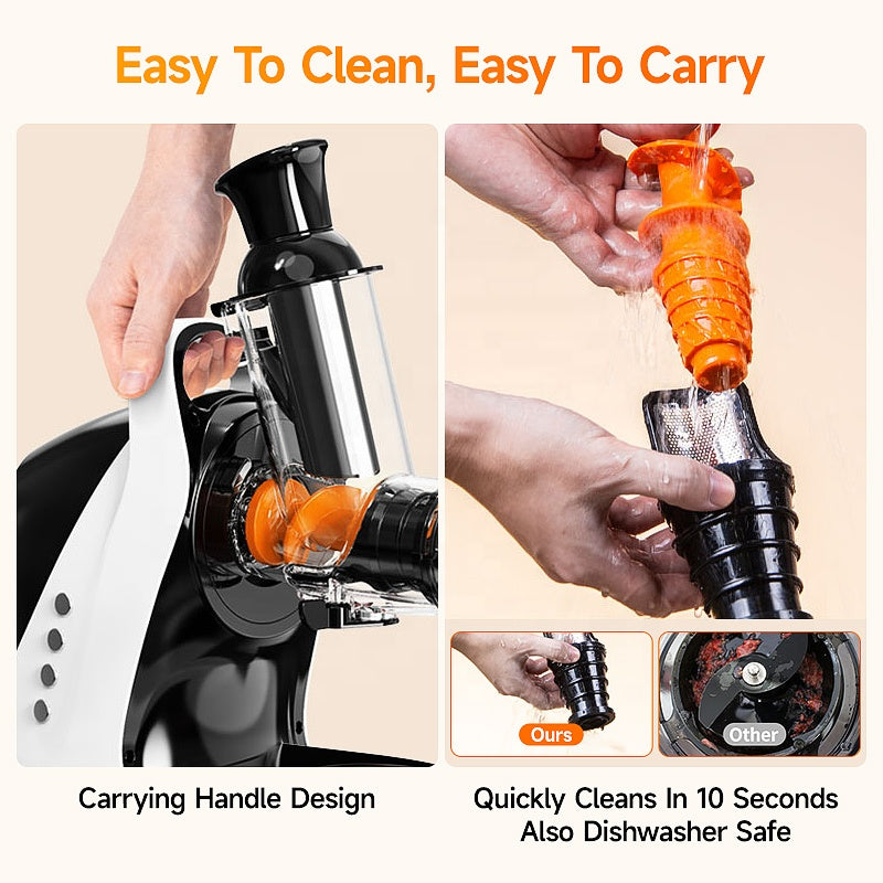Big Mouth Low Speed Slow Juicer 250W Electric Fruit and Vegetable Juicer