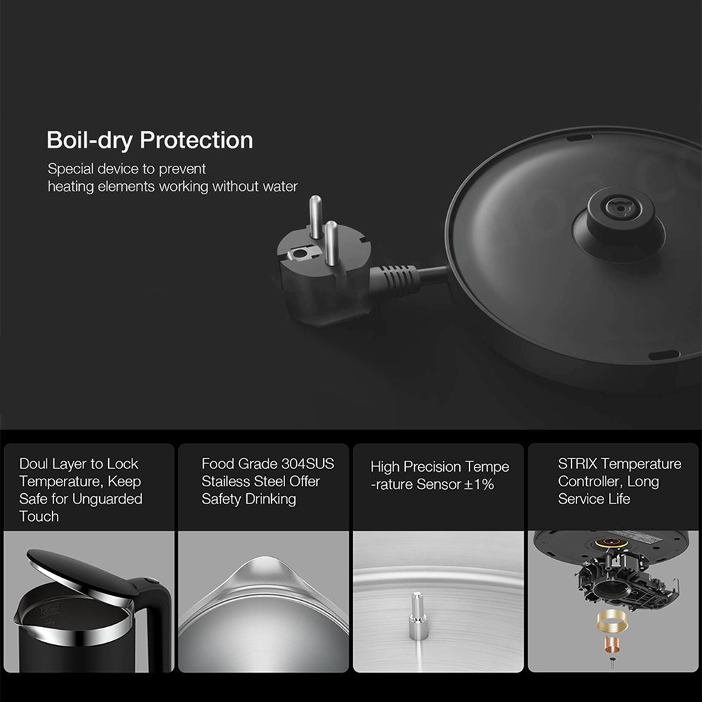 Cordless Electric Kettle 1.5L with Multi-Temperature Control and Automatic Power Off