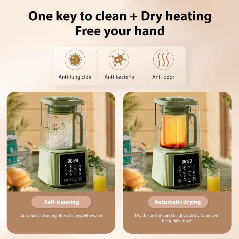 1.6L Electric Kitchen Blender with Heating, Low Noise & 5-Speed Control