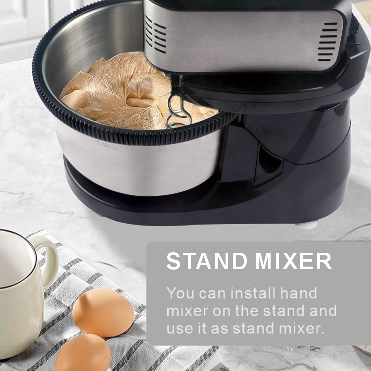 Electric 400W Stand Mixer with 4L SUS304 Bowl, 5 Speeds & Detachable Hand Mixer for Kitchen Use