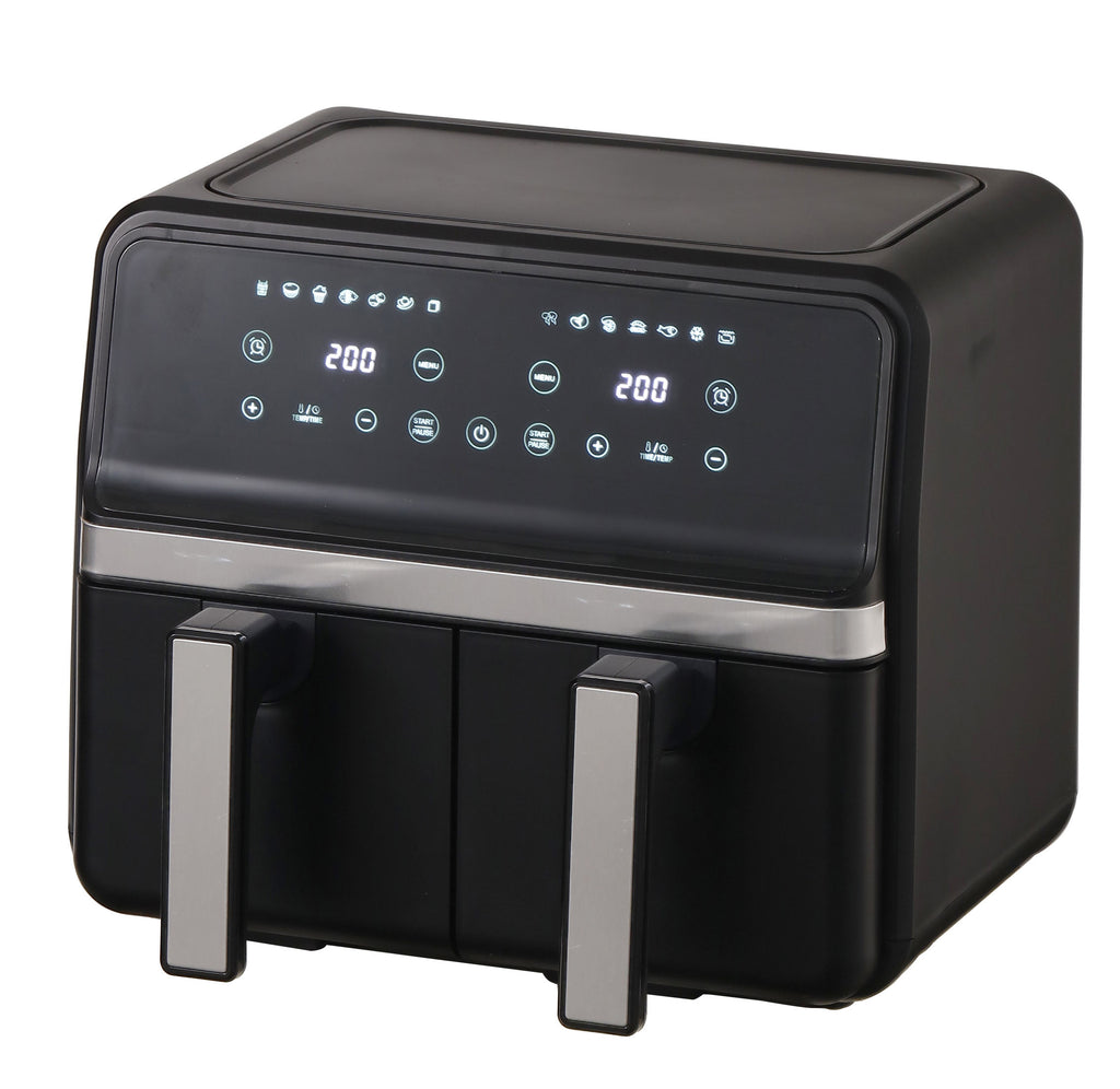 2200W Double Basket 8.2L Electric Air Fryer with Dual Zones & LCD Timer