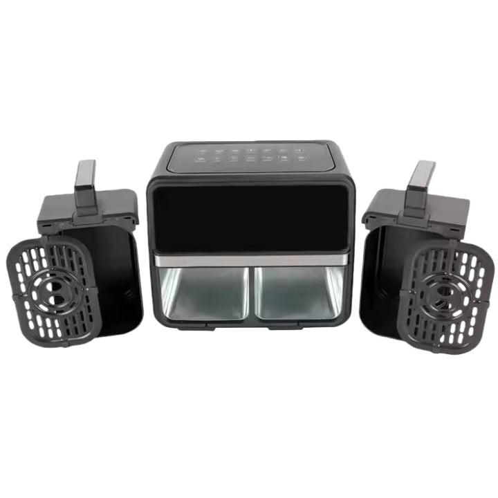2200W Double Basket 8.2L Electric Air Fryer with Dual Zones & LCD Timer
