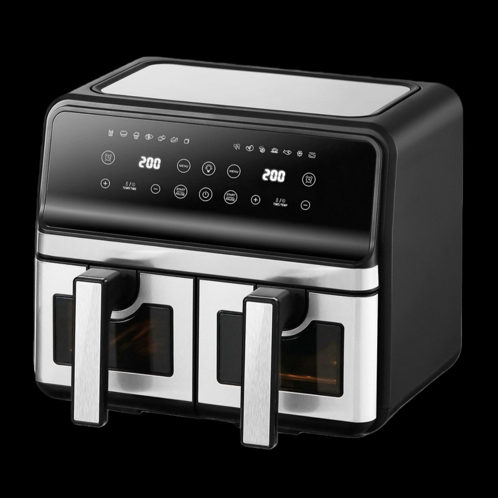 2200W Double Basket 8.2L Electric Air Fryer with Dual Zones & LCD Timer