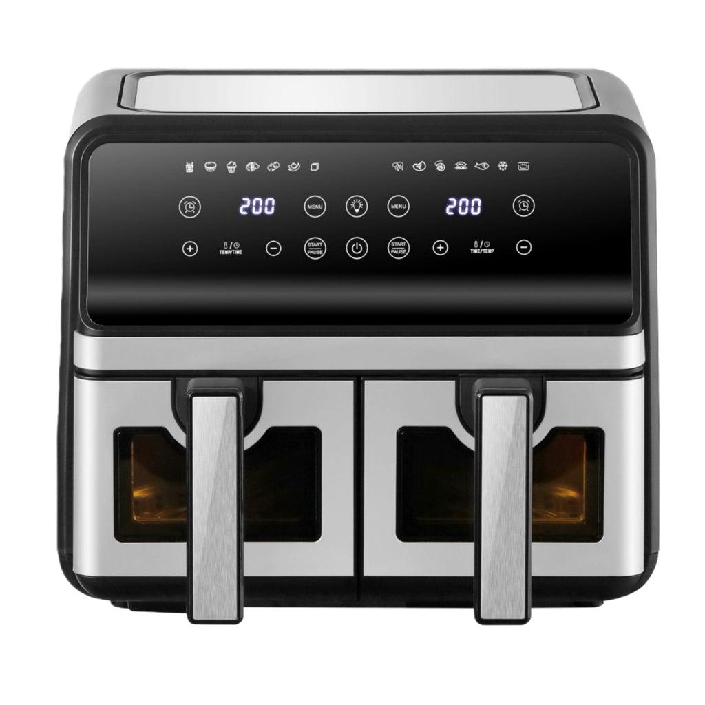 2200W Double Basket 8.2L Electric Air Fryer with Dual Zones & LCD Timer