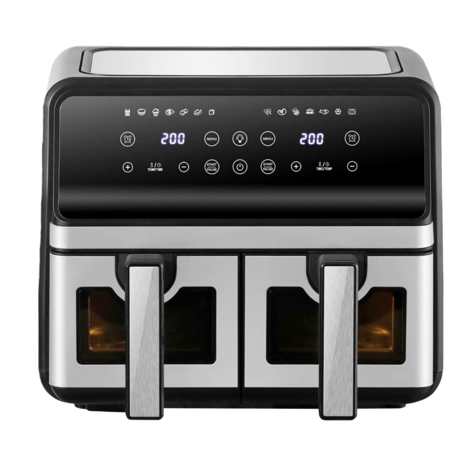 2200W Double Basket 8.2L Electric Air Fryer with Dual Zones & LCD Timer