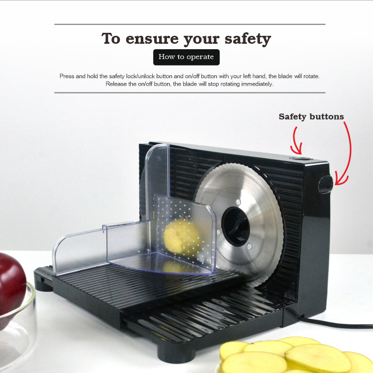 Household Electric Meat Slicer 170mm Blade Adjustable Speed Foldable Design