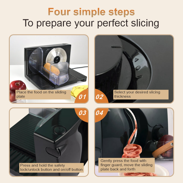 Household Electric Meat Slicer 170mm Blade Adjustable Speed Foldable Design