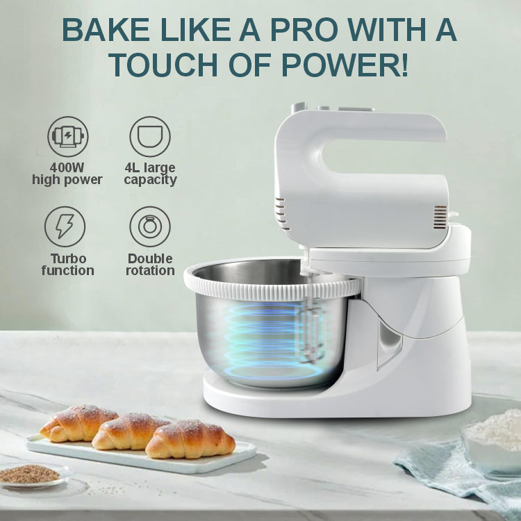 400W Home Electric Mixer Stand with Beater Ejector, 5-Speed Control & Stainless Steel Bowl