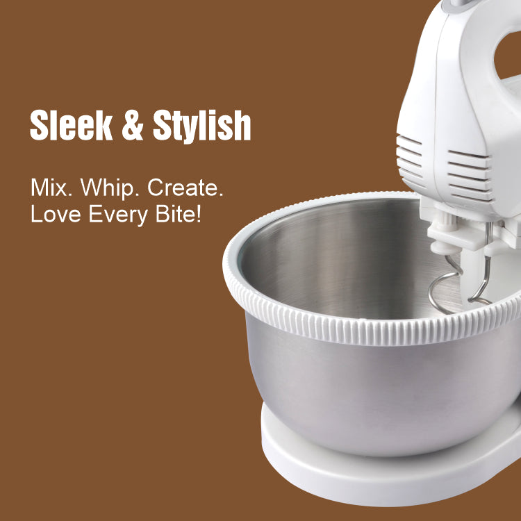 400W Home Electric Mixer Stand with Beater Ejector, 5-Speed Control & Stainless Steel Bowl